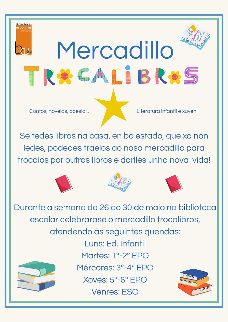 A biblioteca organiza un «Trocalibros» durante a próxima semana